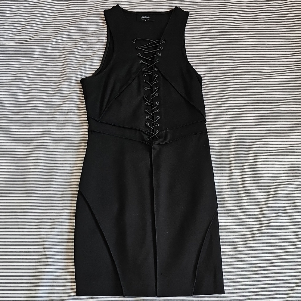Black Lace-Up Dress